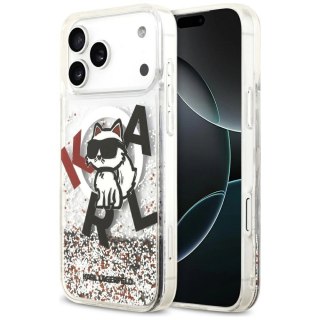 Etui Karl Lagerfeld Liquid Glitter Choupette Logo MagSafe na iPhone 17 Pro Max - przezroczyste