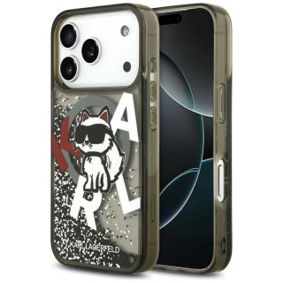 Etui Karl Lagerfeld Liquid Glitter Choupette Logo MagSafe na iPhone 17 Pro - czarne