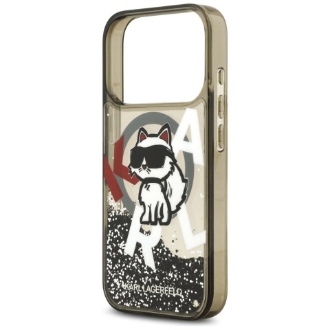 Etui Karl Lagerfeld Liquid Glitter Choupette Logo MagSafe na iPhone 17 Pro - czarne