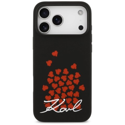 Etui Karl Lagerfeld Silicone Heart Sign Logo MagSafe na iPhone 17 Pro Max - czarne