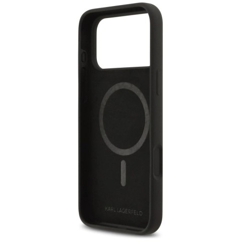 Etui Karl Lagerfeld Silicone Heart Sign Logo MagSafe na iPhone 17 Pro Max - czarne