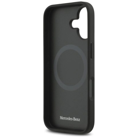 Etui Mercedes Leather Large Laurel Leave MagSafe na iPhone 17 - czarne