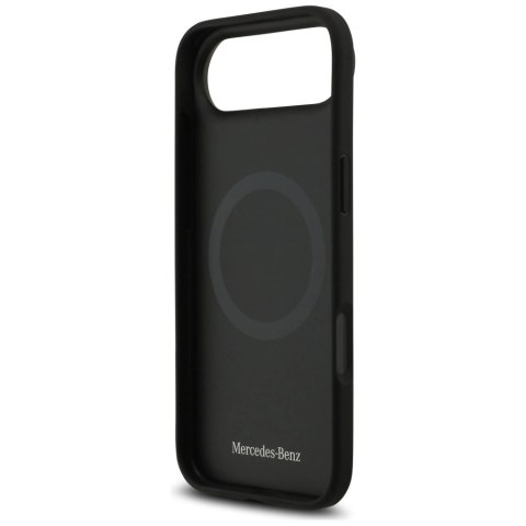 Etui Mercedes Leather Large Laurel Leave MagSafe na iPhone Air - czarne