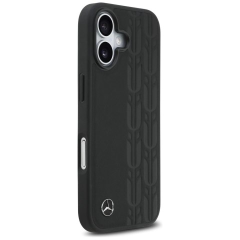 Etui Mercedes Leather Laurel Leaves MagSafe na iPhone 17 - czarne