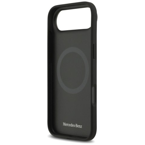 Etui Mercedes Leather Star Pattern Stripes MagSafe na iPhone Air - czarne