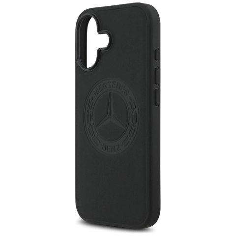 Etui Mercedes Leather Vintage Logo MagSafe na iPhone 17 - czarne