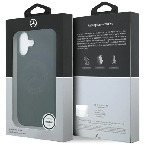 Etui Mercedes Leather Vintage Logo MagSafe na iPhone 17 - czarne