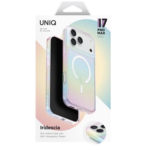 Etui UNIQ Iridescia na iPhone 17 Pro Max Magclick Charging - wielokolorowe