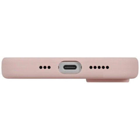 Etui UNIQ Lino na iPhone 17 Magclick Charging - różowe
