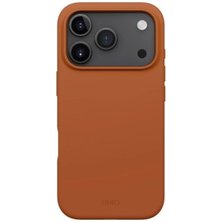 Etui UNIQ Lino na iPhone 17 Pro Magclick Charging - pomarańczowe