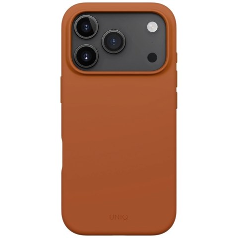 Etui UNIQ Lino na iPhone 17 Pro Magclick Charging - pomarańczowe