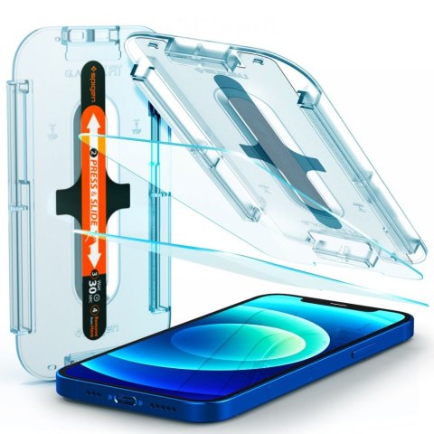 SZKŁO HARTOWANE SPIGEN GLAS.TR "EZ FIT" 2-PACK IPHONE 12 / 12 PRO CLEAR