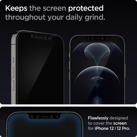 SZKŁO HARTOWANE SPIGEN GLAS.TR "EZ FIT" 2-PACK IPHONE 12 / 12 PRO CLEAR