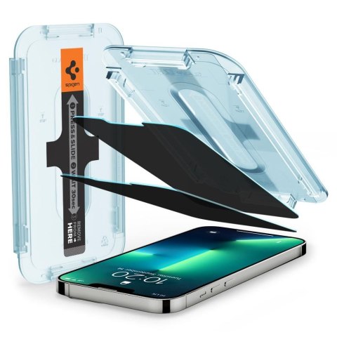 SZKŁO HARTOWANE SPIGEN GLAS.TR "EZ FIT" 2-PACK IPHONE 13 / 13 PRO / 14 / 16E PRIVACY