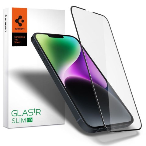 SZKŁO HARTOWANE SPIGEN GLASS FC IPHONE 13 / 13 PRO / 14 / 16E BLACK