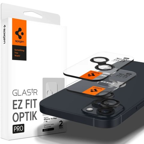 OSŁONA APARATU SPIGEN OPTIK.TR "EZ FIT" CAMERA PROTECTOR 2-PACK IPHONE 14 / 14 PLUS / 15 / 15 PLUS BLACK