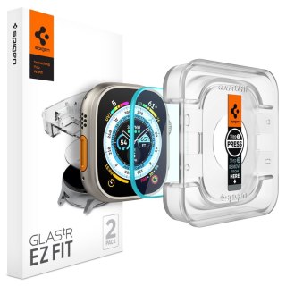 SZKŁO HARTOWANE SPIGEN GLAS.TR "EZ FIT" 2-PACK APPLE WATCH ULTRA 1 / 2 / 3 (49 MM) CLEAR