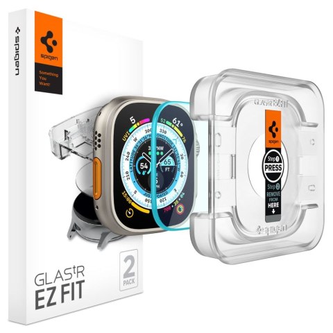 SZKŁO HARTOWANE SPIGEN GLAS.TR "EZ FIT" 2-PACK APPLE WATCH ULTRA 1 / 2 / 3 (49 MM) CLEAR