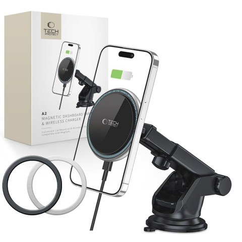 TECH-PROTECT A2 MAGNETIC MAGSAFE DASH CAR MOUNT WIRELESS CHARGER 15W BLACK