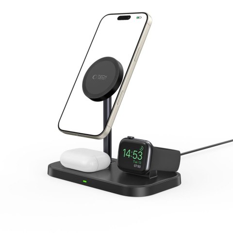 TECH-PROTECT QI15W-A22 3IN1 MAGNETIC MAGSAFE WIRELESS CHARGER BLACK