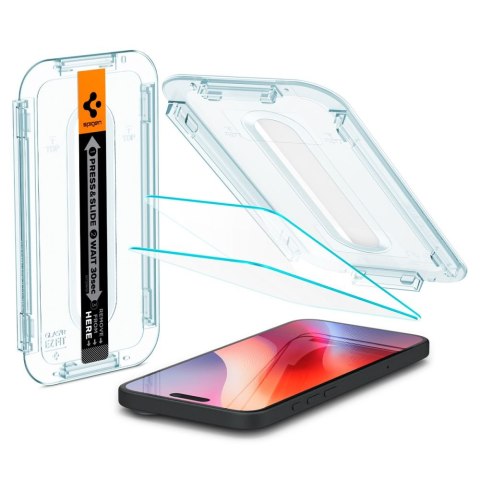 SZKŁO HARTOWANE SPIGEN GLAS.TR "EZ FIT" 2-PACK IPHONE 15 / 16 CLEAR