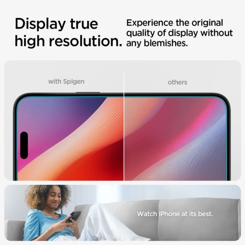 SZKŁO HARTOWANE SPIGEN GLAS.TR "EZ FIT" 2-PACK IPHONE 15 / 16 CLEAR
