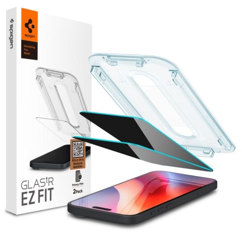 SZKŁO HARTOWANE SPIGEN GLAS.TR "EZ FIT" 2-PACK IPHONE 15 / 16 PRIVACY
