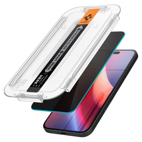 SZKŁO HARTOWANE SPIGEN GLAS.TR "EZ FIT" 2-PACK IPHONE 15 / 16 PRIVACY