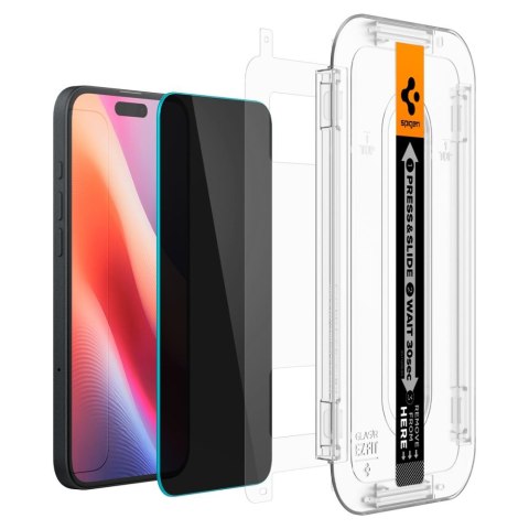 SZKŁO HARTOWANE SPIGEN GLAS.TR "EZ FIT" 2-PACK IPHONE 15 / 16 PRIVACY