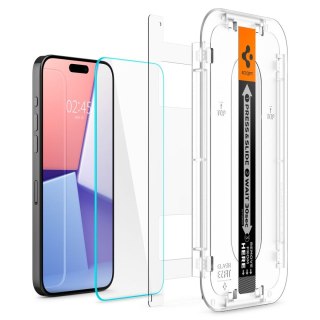 SZKŁO HARTOWANE SPIGEN GLAS.TR "EZ FIT" 2-PACK IPHONE 15 PRO CLEAR