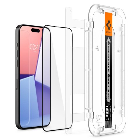SZKŁO HARTOWANE SPIGEN GLAS.TR "EZ FIT" FC 2-PACK IPHONE 15 PRO MAX BLACK
