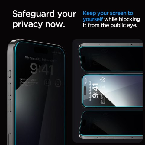 SZKŁO HARTOWANE SPIGEN GLAS.TR "EZ FIT" IPHONE 15 PLUS / 16 PLUS PRIVACY