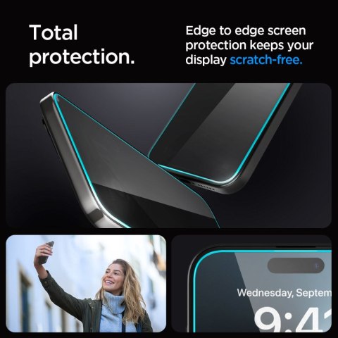 SZKŁO HARTOWANE SPIGEN GLAS.TR "EZ FIT" IPHONE 15 PLUS / 16 PLUS PRIVACY