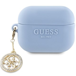 Guess etui do AirPods Pro 2 GUAP23DSLGHDB niebieskie Silicone W/4G Diamond Charm