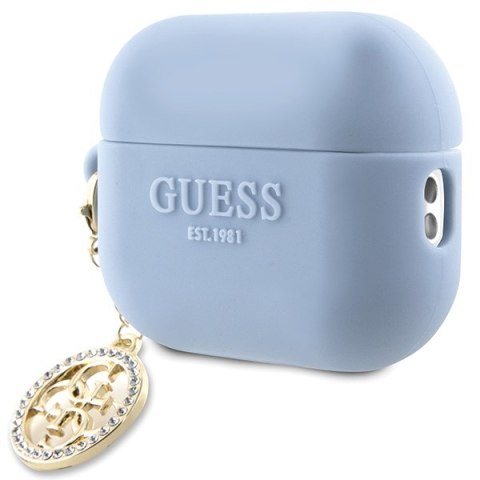 Guess etui do AirPods Pro 2 GUAP23DSLGHDB niebieskie Silicone W/4G Diamond Charm Guess etui do AirPods Pro 2 GUAP23DSLGHDB niebieskie Silicone W/4G Diamond Charm