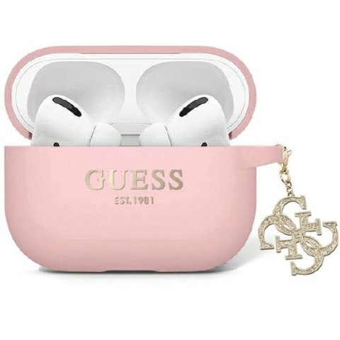 Guess etui do Airpods Pro 2 GUAP2LECG4P różowe Silicone 4G Strassed Charm Guess etui do Airpods Pro 2 GUAP2LECG4P różowe Silicone 4G Strassed Charm