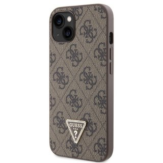 Guess nakładka do iPhone 13 6,1" GUHCP13MP4TDSCPW brązowa HC PU Leather Metal Logo Strass Crossbody