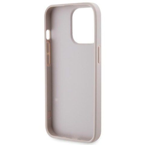 Guess nakładka do iPhone 13 Pro Max 6,7" GUHCP13XP4TDSCPP różowa HC PU Leather Metal Logo Strass Crossbody