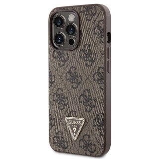 Guess nakładka do iPhone 13 Pro Max 6,7" GUHCP13XP4TDSCPW brązowa HC PU Leather Metal Logo Strass Crossbody