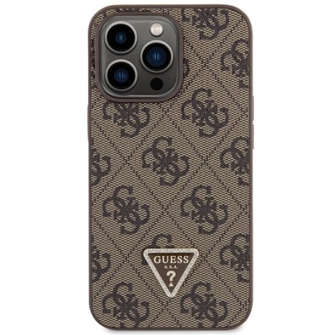 Guess nakładka do iPhone 13 Pro Max 6,7" GUHCP13XP4TDSCPW brązowa HC PU Leather Metal Logo Strass Crossbody