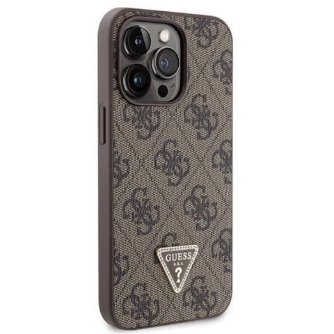 Guess nakładka do iPhone 13 Pro Max 6,7" GUHCP13XP4TDSCPW brązowa HC PU Leather Metal Logo Strass Crossbody