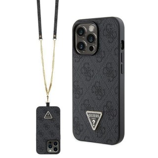 Guess nakładka do iPhone 13 Pro Max 6,7" GUHCP13LP4TDSCPK czarna HC PU Leather Metal Logo Strass Crossbody
