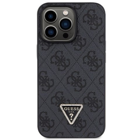 Guess nakładka do iPhone 13 Pro Max 6,7" GUHCP13LP4TDSCPK czarna HC PU Leather Metal Logo Strass Crossbody