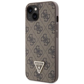 Guess nakładka do iPhone 14 6,1" GUHCP14SP4TDSCPW brązowa HC PU Leather Metal Logo Strass Crossbody