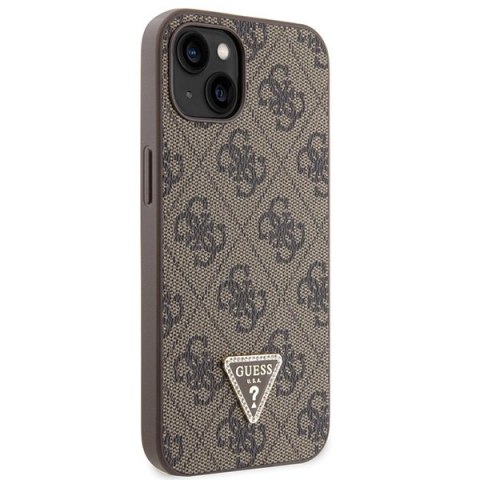Guess nakładka do iPhone 14 6,1" GUHCP14SP4TDSCPW brązowa HC PU Leather Metal Logo Strass Crossbody
