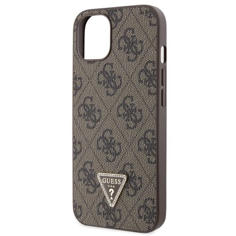Guess nakładka do iPhone 14 6,1" GUHCP14SP4TDSCPW brązowa HC PU Leather Metal Logo Strass Crossbody