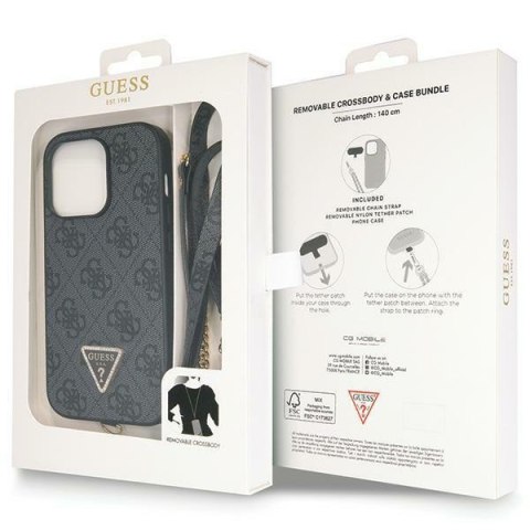 Guess nakładka do iPhone 14 Pro Max 6,7" GUHCP14XP4TDSCPK czarna HC PU Leather Metal Logo Strass Crossbody Guess nakładka do iPhone 14 Pro Max 6,7" GUHCP14XP4TDSCPK czarna HC PU Leather Metal Logo Strass Crossbody