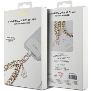 Guess pasek GUOUCBMC4MD złoty HDSP PU Saffiano Chain Strap 4G Charm