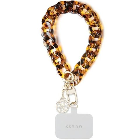 Guess pasek GUOUCBMC4MT brązowo-złoty HDSP PU Saffiano Chain Strap 4G Charm Guess pasek GUOUCBMC4MT brązowo-złoty HDSP PU Saffiano Chain Strap 4G Charm
