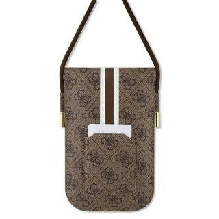 Guess torebka na telefon GUOWBP4RPSW brązowa Wallet 4G Stripes